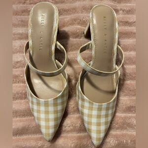Kelly & Katie Beige Gingham Heels